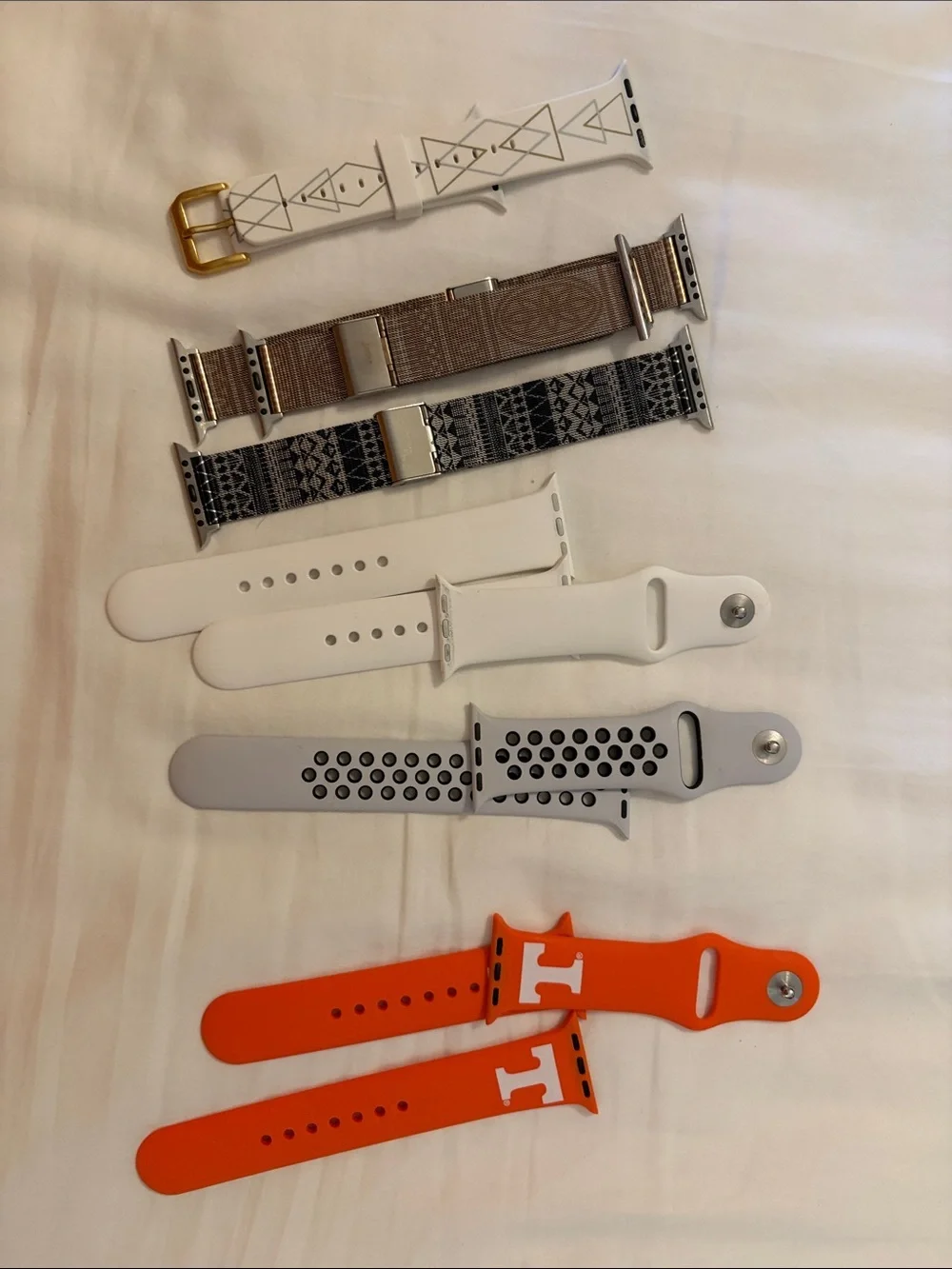 Nike Gray and white Apple Watch (with random other brands) Bands Set, fits 40mm
